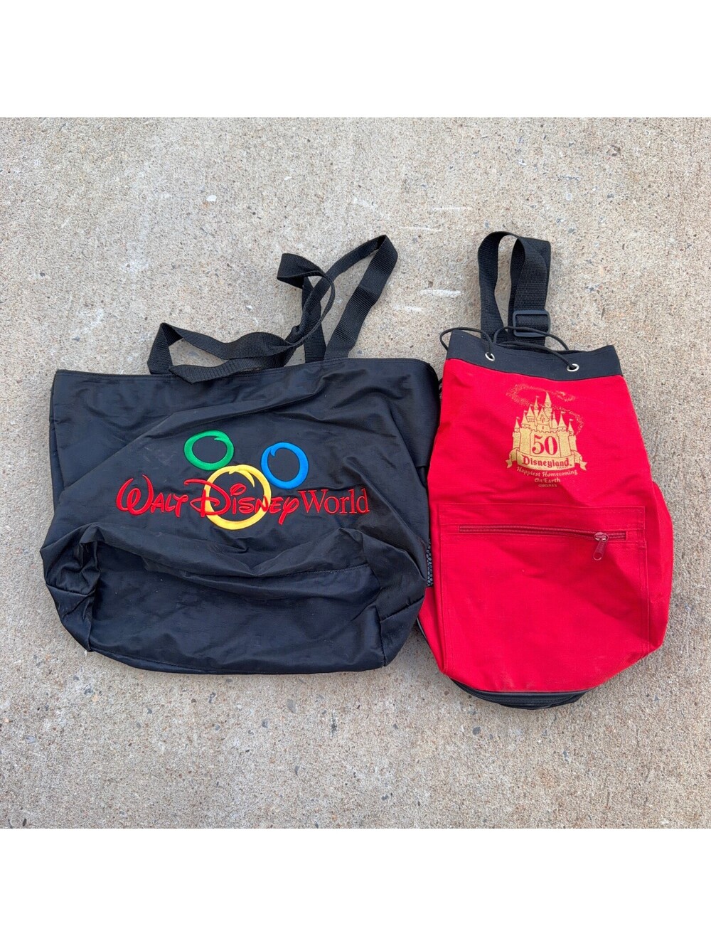 Walt Disney World Tote Bag & Disneyland 50th Anniversary Insulated Backpack Lot
